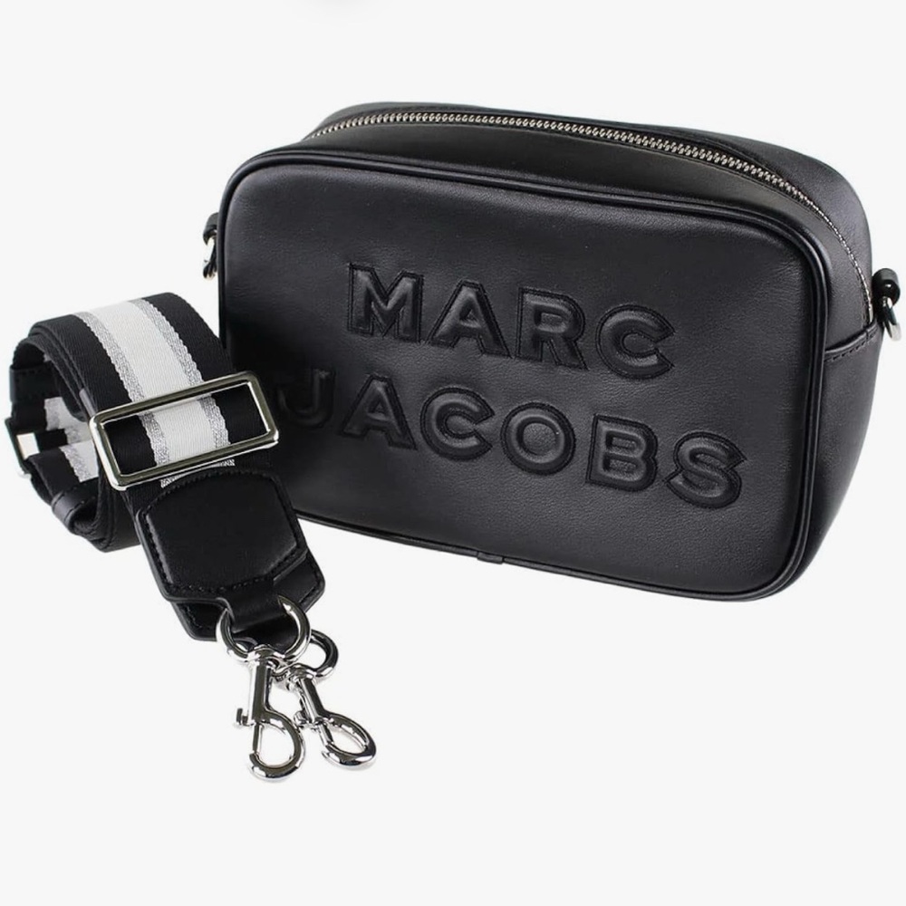 Marc Jacobs Brand News Black Leather Crossbody Bag